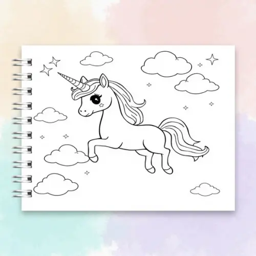 Arquivo Digital Livro de Colorir Unicórnio Mágico