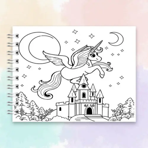 Arquivo Digital Livro de Colorir Unicórnio Mágico