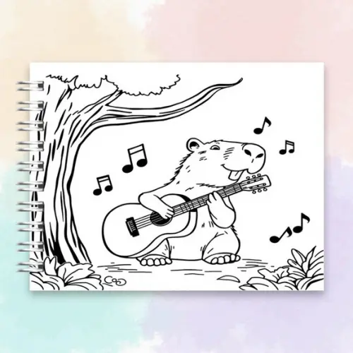 Arquivo Digital: Livro de Colorir Capivara Menino
