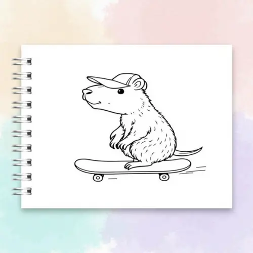 Arquivo Digital: Livro de Colorir Capivara Menino