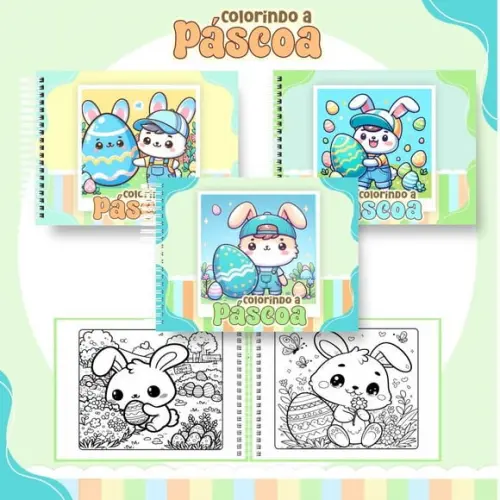 Arquivo Digital: Livro de Colorir Páscoa Menino