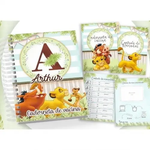 Combo Caderneta e Livro do Bebê Rei Leão Arquivo Digital
