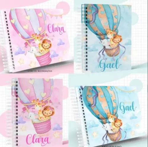 Combo Caderneta e Livros Animais Baloeiros Menina e Menino