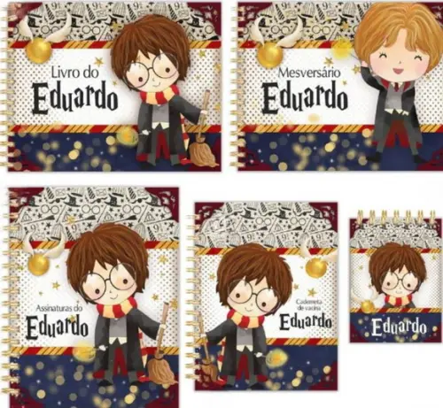 Combo Caderneta Livros Bloquinho Harry Potter