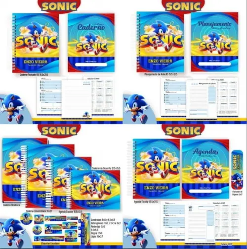 Combo Escolar Sonic 2025 Arquivo Digital