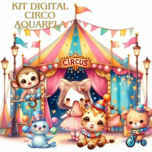Kit Circo Digital Aquarela