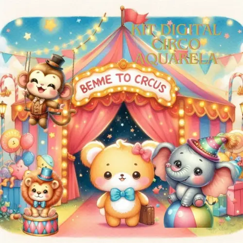Kit Circo Digital Aquarela