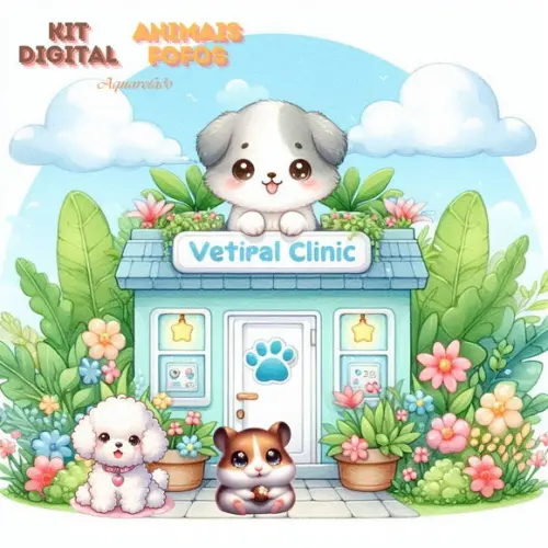 Kit Digital animais Fofos