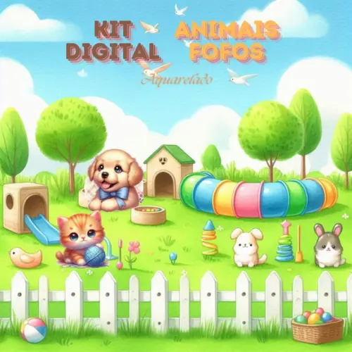 Kit Digital animais Fofos
