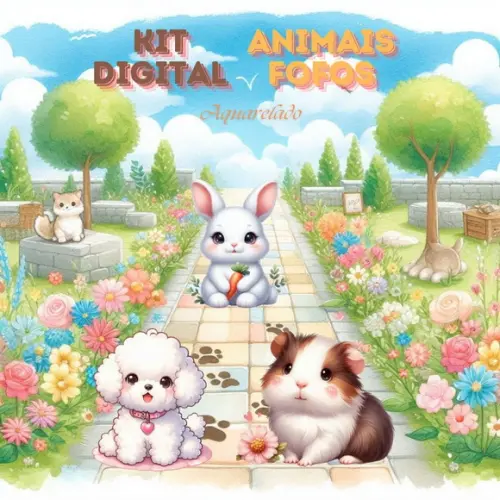 Kit Digital animais Fofos