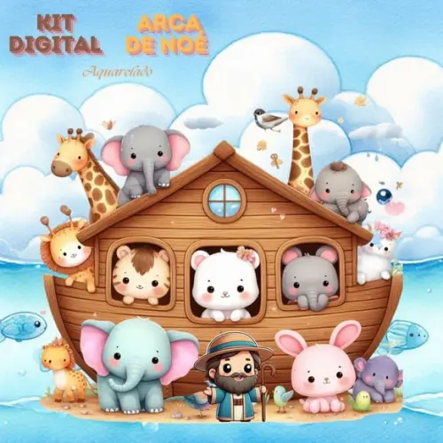 Kit Digital "arca de Noé Aquarela