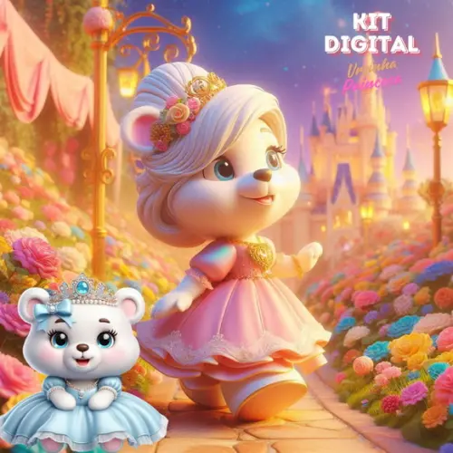 Kit Digital ursinha Princesa
