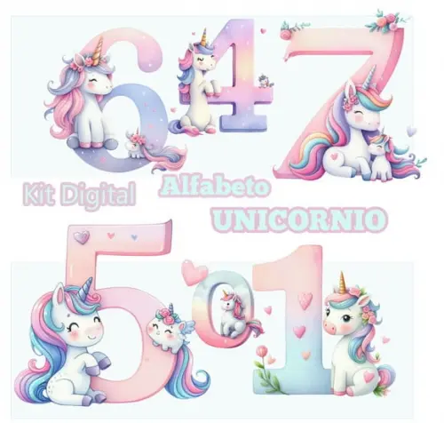 Kit Digital Alfabeto Unicornio, Dia dos Namorados 02