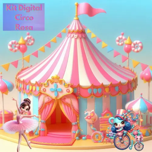 Kit Digital Circo Rosa
