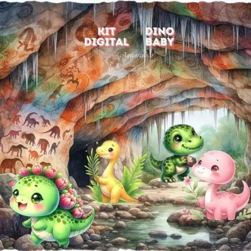 Kit Digital Dino Baby Cute