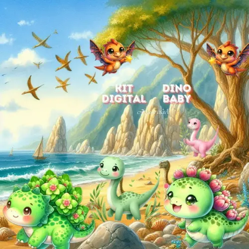 Kit Digital Dino Baby Cute