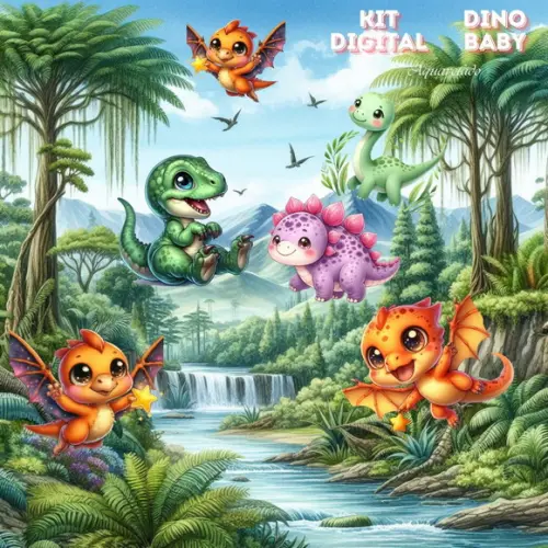 Kit Digital Dino Baby Cute