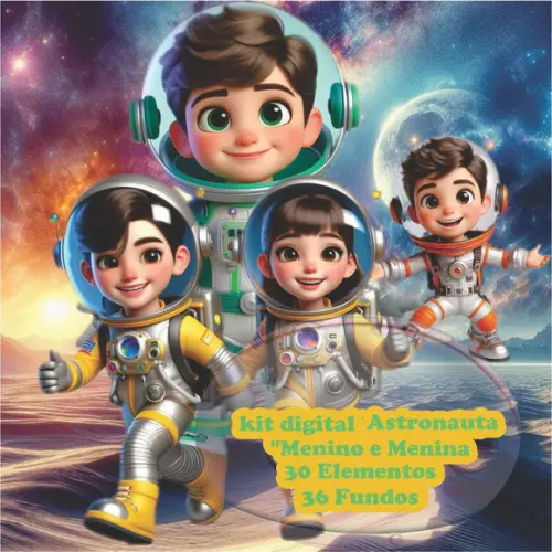 Kit Digital Menino e Menina Astronauta