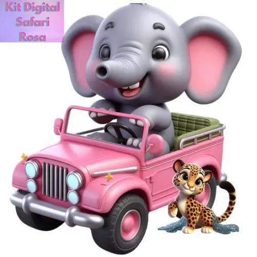 Kit Digital Safari Rosa