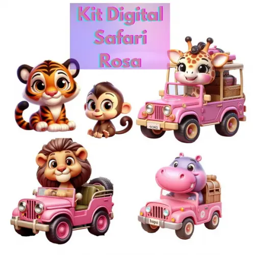 Kit Digital Safari Rosa