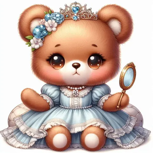 Kit Digital Ursinha Princesa Aquarela