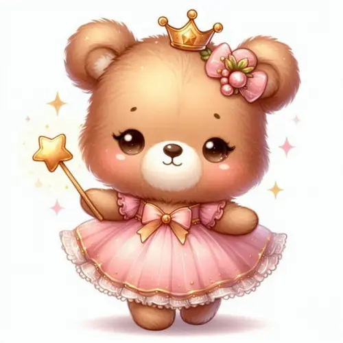 Kit Digital Ursinha Princesa Aquarela