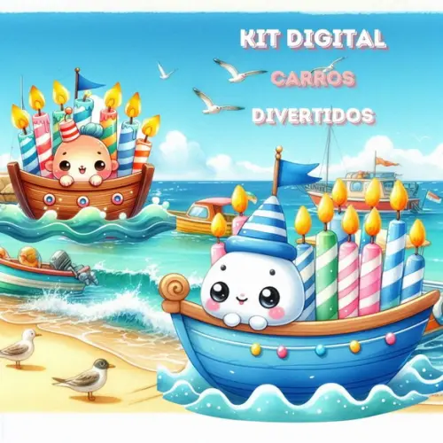 Kit Digital Veículos Divertidos