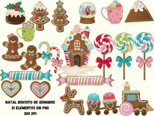 Natal Biscoito de Gengibre Kit Digitas, Pague 1 e Leve + 1