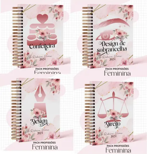 Pack Profissões Feminina Rosa 2024 Arquivo Digital