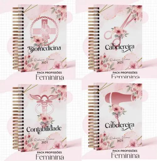 Pack Profissões Feminina Rosa 2024 Arquivo Digital
