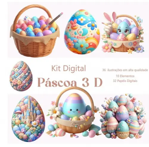 Páscoa Encantada 3d Kit Digital