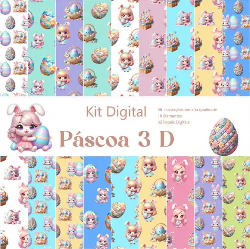 Páscoa Encantada 3d Kit Digital