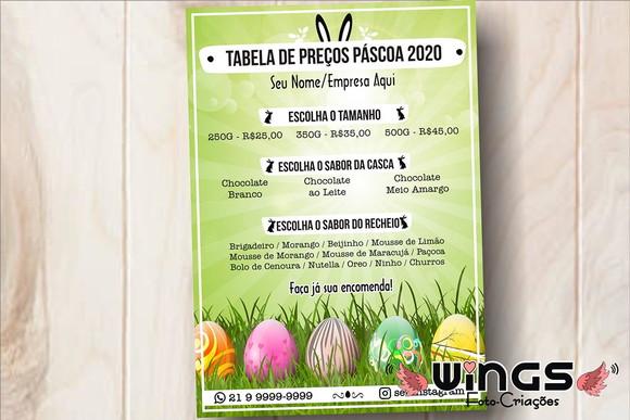 Arte Digital para Cardápio - Ovos de Páscoa 3