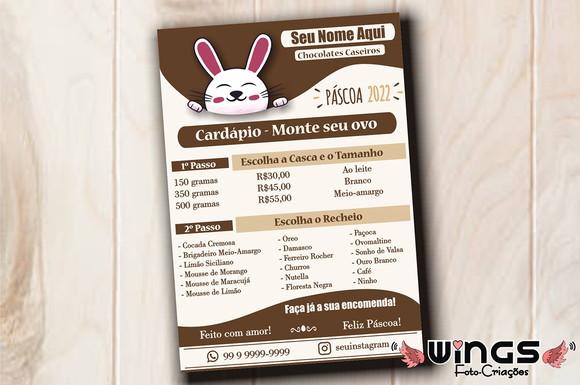 Arte Digital para Cardápio - Ovos de Páscoa 7
