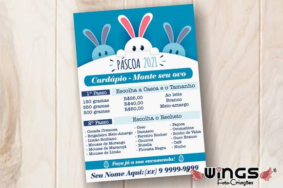 Arte Digital para Cardápio - Ovos de Páscoa V