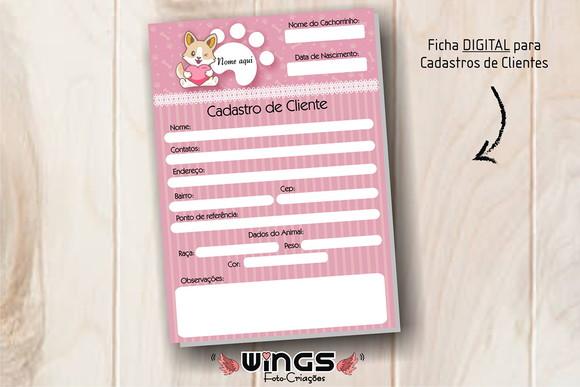 Arte Digital para Ficha de Cadastramento de Clientes V