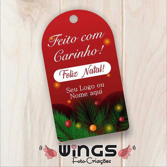 Arte para Tag de Natal Feito com Carinho para Imprimir