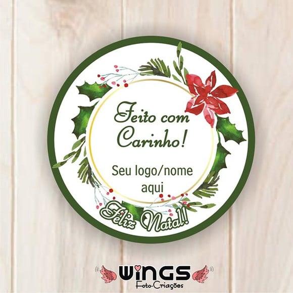 Arte para Tag de Natal Feito com Carinho para Imprimir