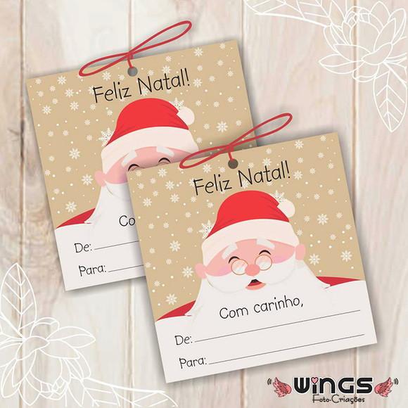 Arte Tag Quadrada Natal com Carinho para Imprimir