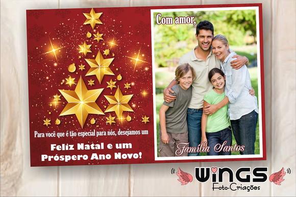 Cartão Digital de Natal Personalizado com Foto de Família