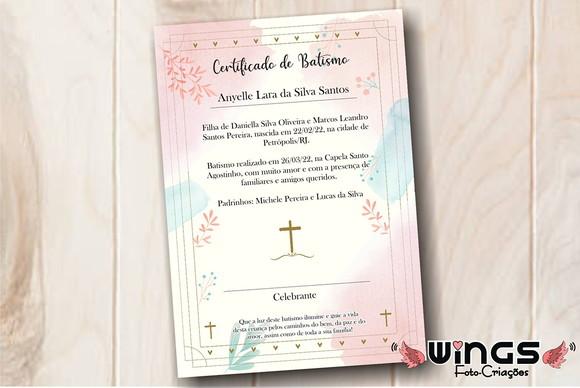 Certificado Digital Simbólico de Batismo 1 - Decoração