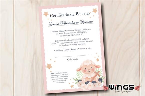 Certificado Digital Simbólico de Batismo 5 - Decoração