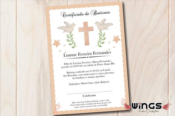 Certificado Digital Simbólico de Batismo 3 - Decoração