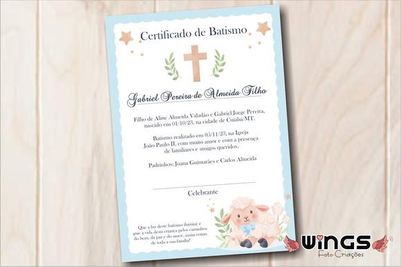 Certificado Digital Simbólico de Batismo 4 - Decoração