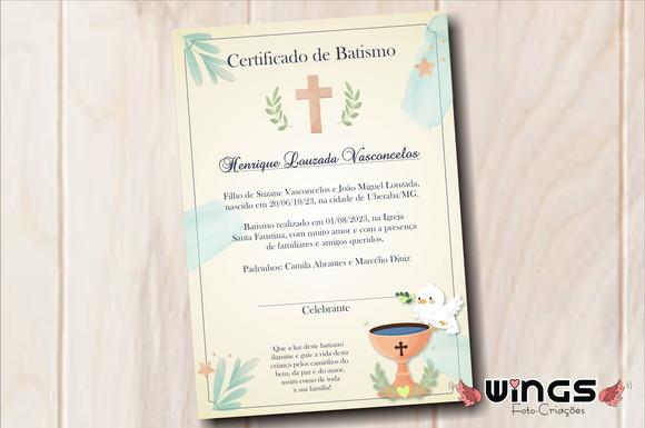 Certificado Digital Simbólico de Batismo 6 - Decoração