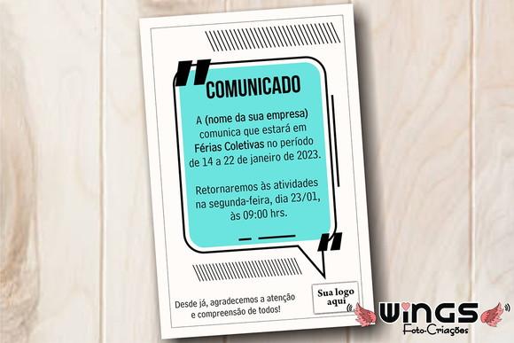 Comunicado Digital - Aviso Férias Coletivas 2