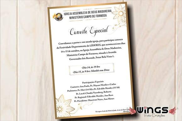 Convite Carta Digital - Evento Religioso