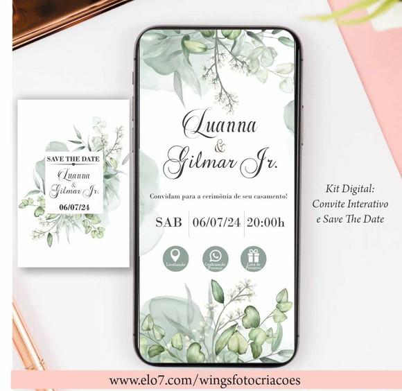 Convite Casamento Digital Interativo + Save The Date