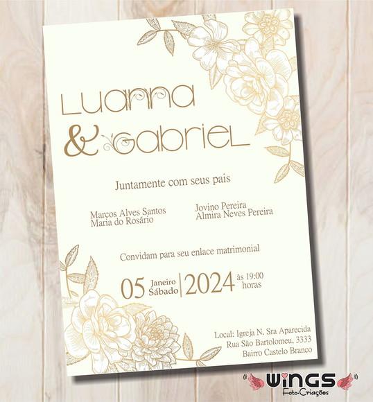Convite Digital - Casamento Floral I