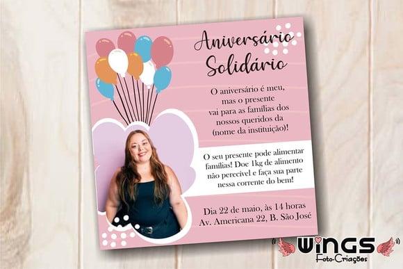 Convite Digital Aniversário Solidário 2 (para Instagram)